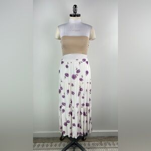 💚 3508. Floral Midi Tiered Skirt